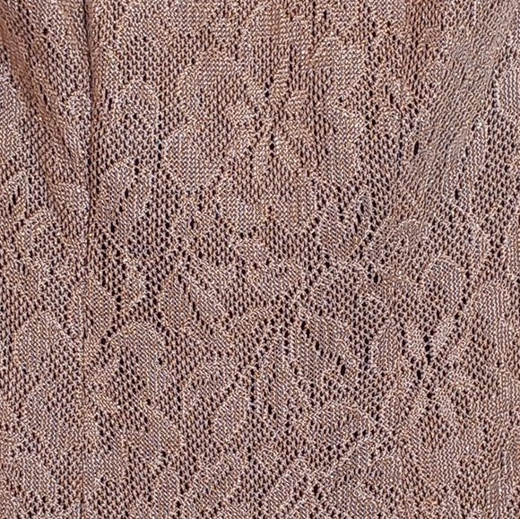 Vintage NWT Alchemy Shimmery Knit Overlay Lurex Gold Disco Crossback Maxi Dress - Picture 4 of 8